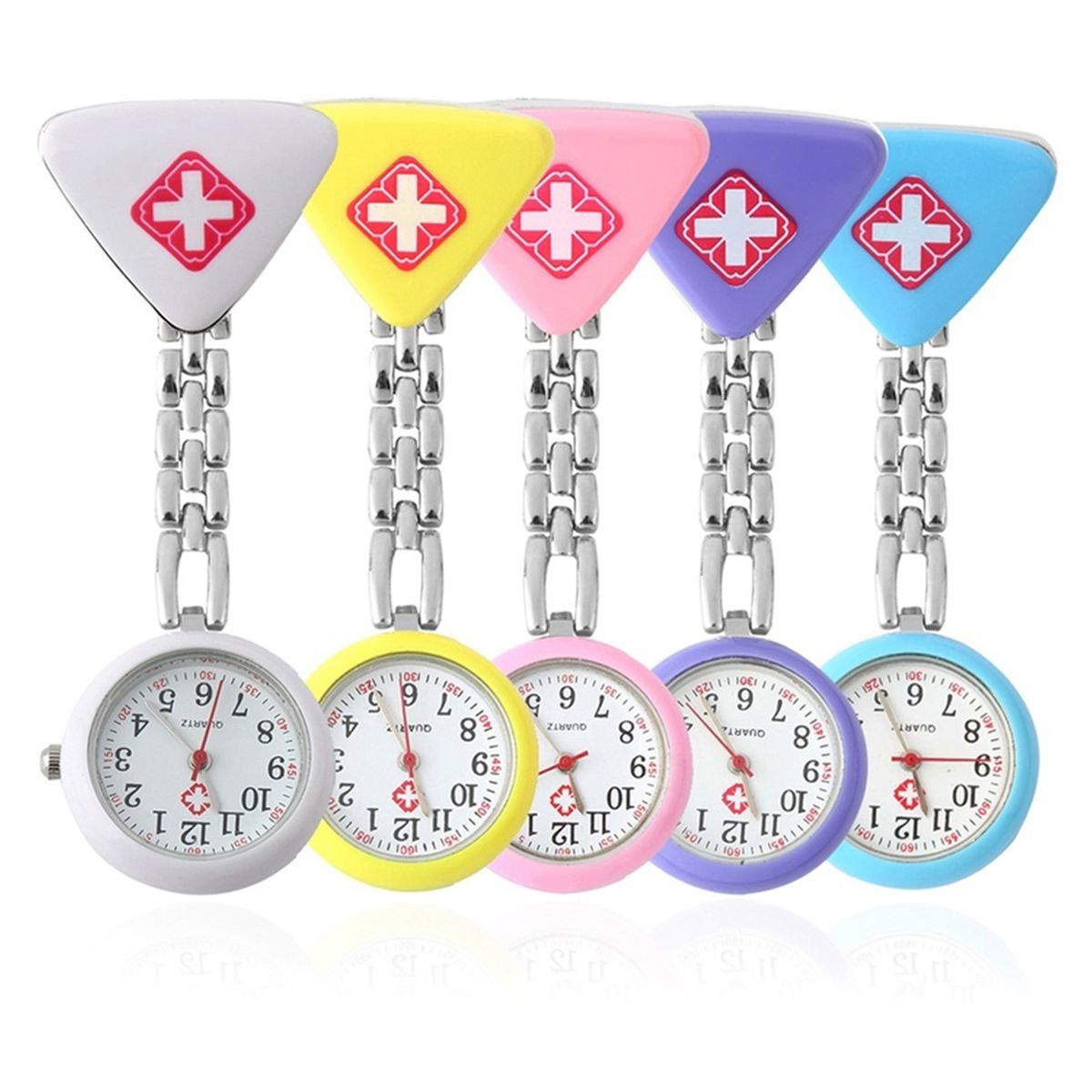 Round Triangular Nurse Doctor Watch Hanging-Pink