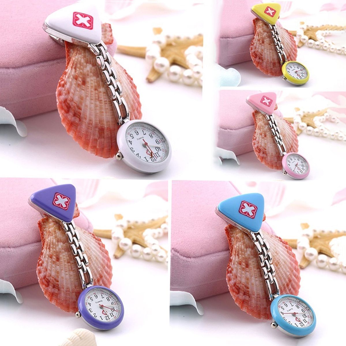 Round Triangular Nurse Doctor Watch Hanging-Pink