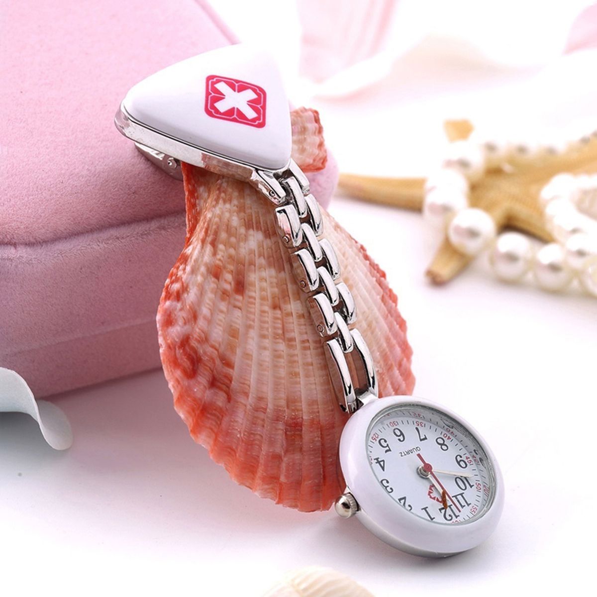Round Triangular Nurse Doctor Watch Hanging-Pink