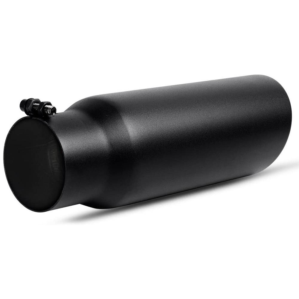 3 Inch Black Exhaust Tip, for Truck, 3x4x12 Inch Bolt/Clamp
