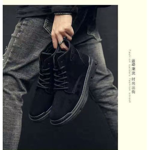 Men's Fashion Outdoor Ankle Boots Sport Walking Shoes -Black