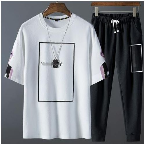New 2 Piece Men's Suits Short Sleeve T-shirt & Pants