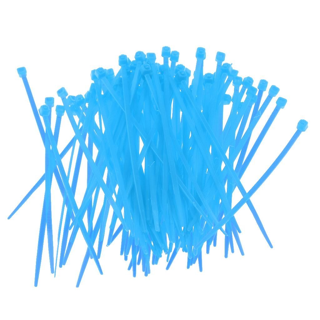 100 Pieces Strong Nylon Cable Wire Zip Ties Fasteners For Home Blue