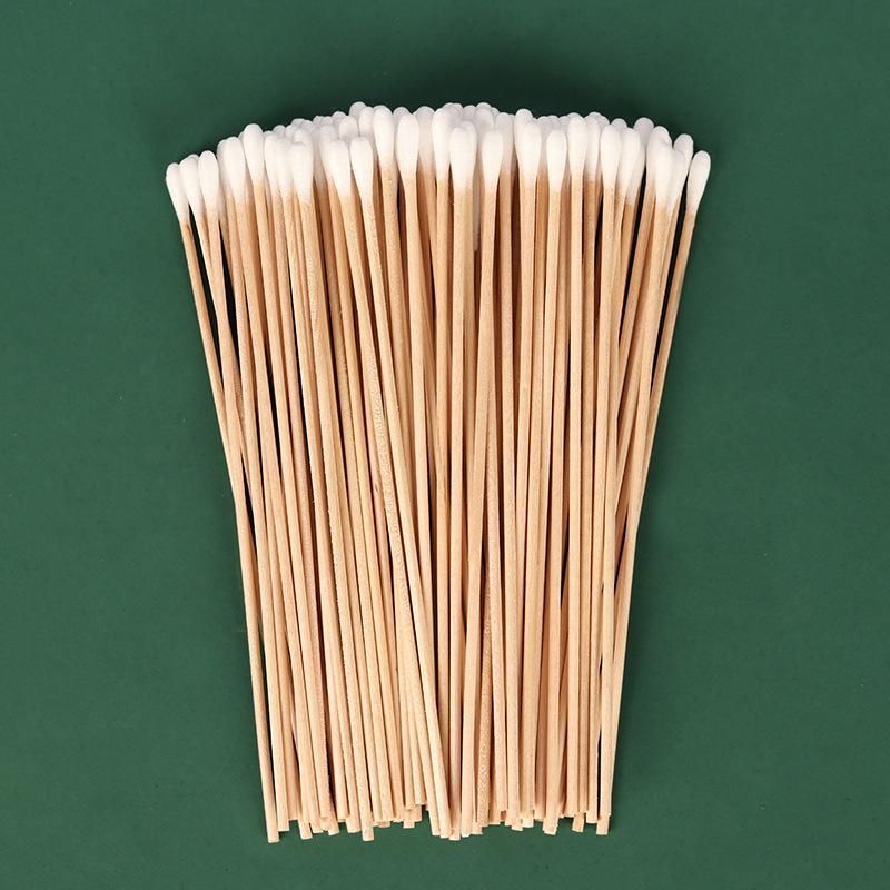 6 inches/15cm wooden stick industrial cotton swab dust-free purification optical anti-static UV lens wiping stick cotton swab Wooden stick industrial cotton swabs (100 pieces/pack)