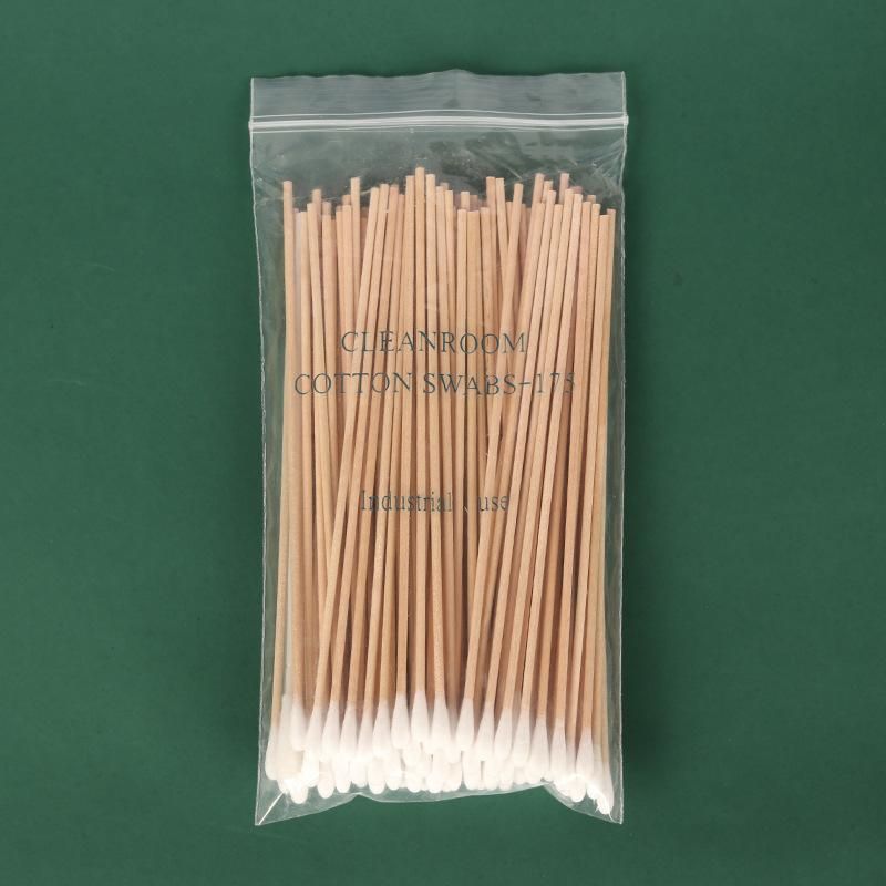 6 inches/15cm wooden stick industrial cotton swab dust-free purification optical anti-static UV lens wiping stick cotton swab Wooden stick industrial cotton swabs (100 pieces/pack)
