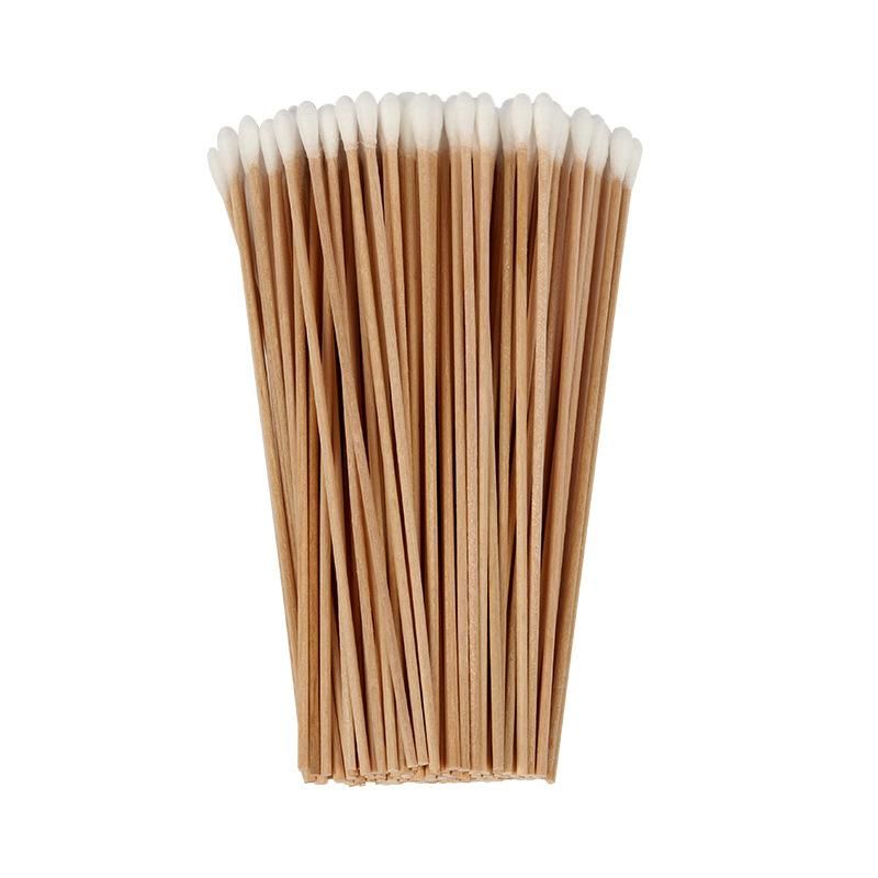 6 inches/15cm wooden stick industrial cotton swab dust-free purification optical anti-static UV lens wiping stick cotton swab Wooden stick industrial cotton swabs (100 pieces/pack)
