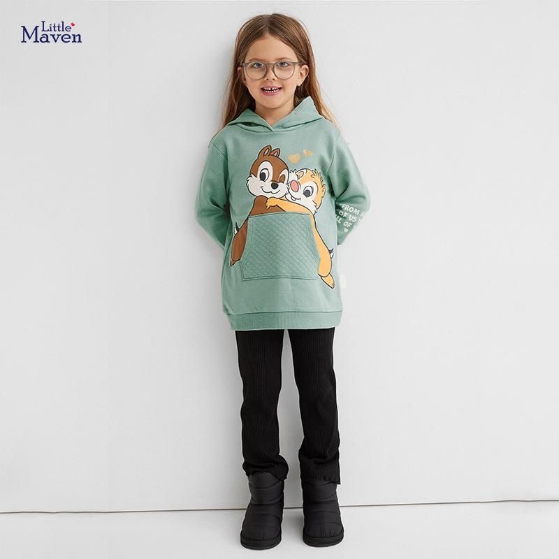 2023 European And American Long-Sleeved Fleece-Lined Girls' Sweater Cute Pullover