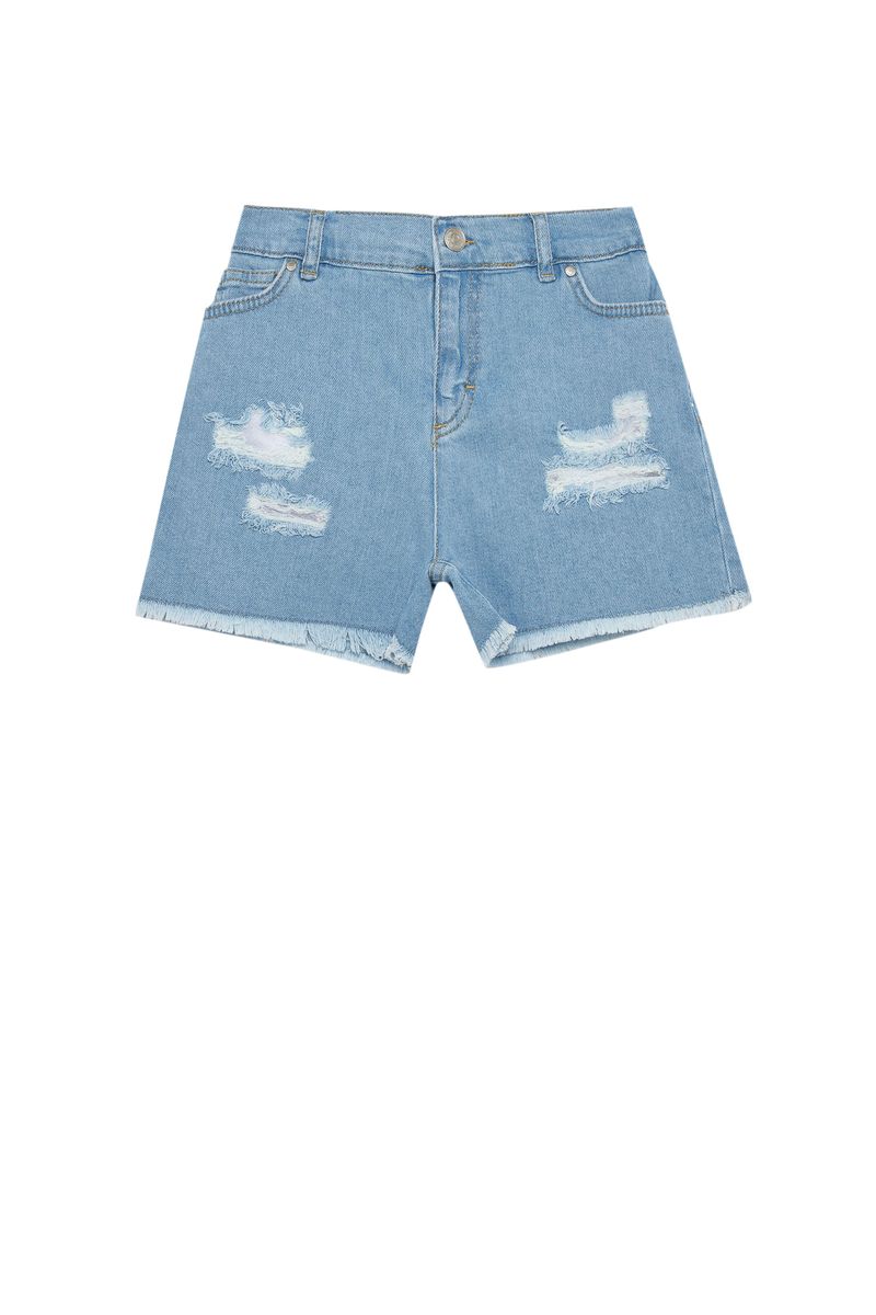 Girl - Mom Fit Denim Short - Blue