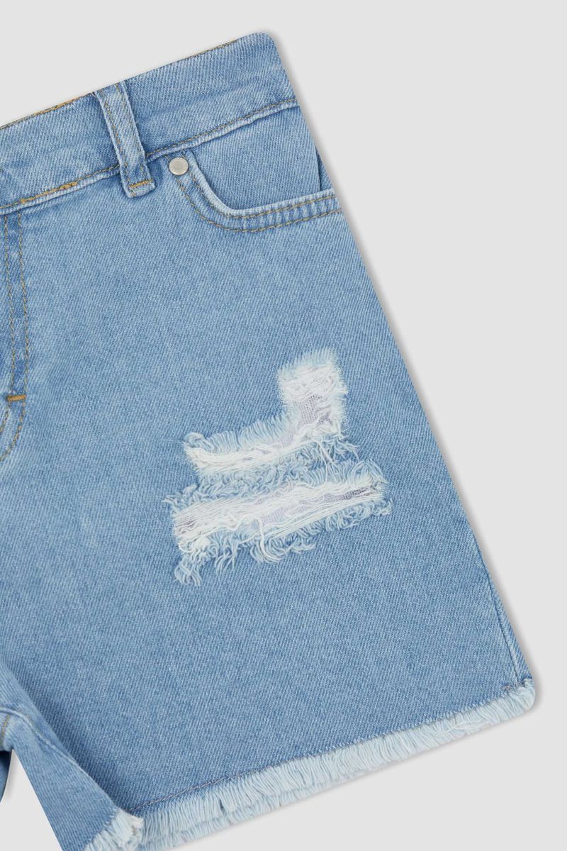 Girl - Mom Fit Denim Short - Blue