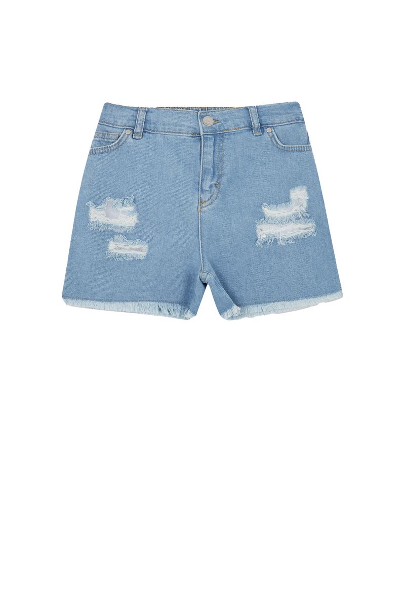 Girl - Mom Fit Denim Short - Blue