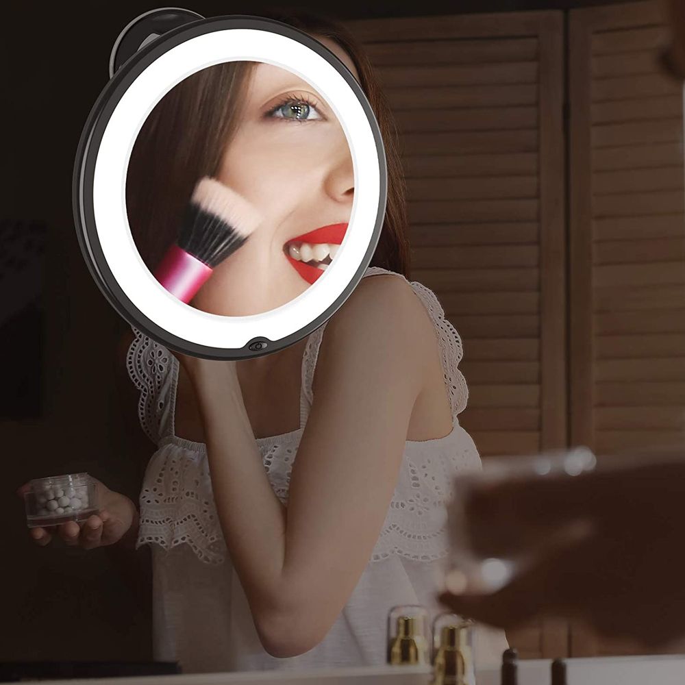 LED Light 360 Degree Rotating Cosmetic Vanity Makeup Mirror