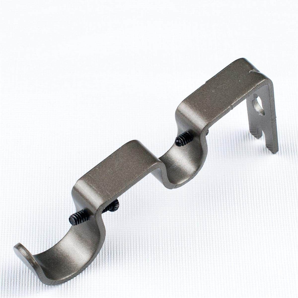 Iron Heavy Duty Double Window Curtain Rod Pole Holder Drapery Brackets Screw Grey