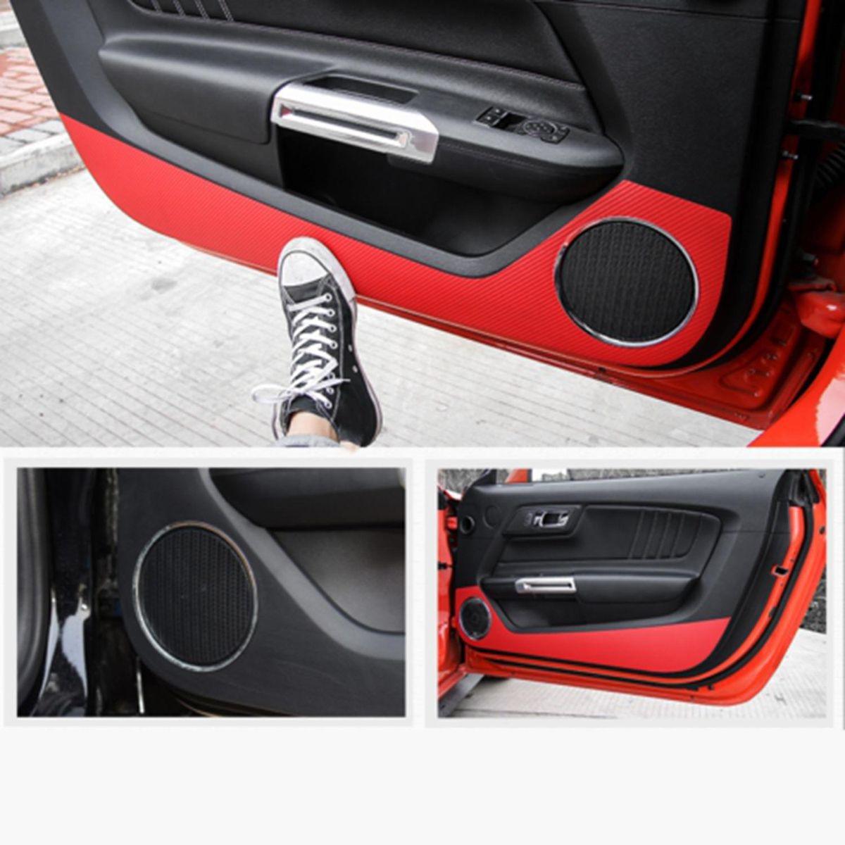 Car Interior Mouldings Carbon Fiber Door Anti-Kick