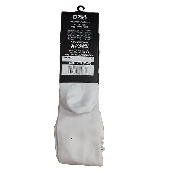 Boys Knee High White Socks