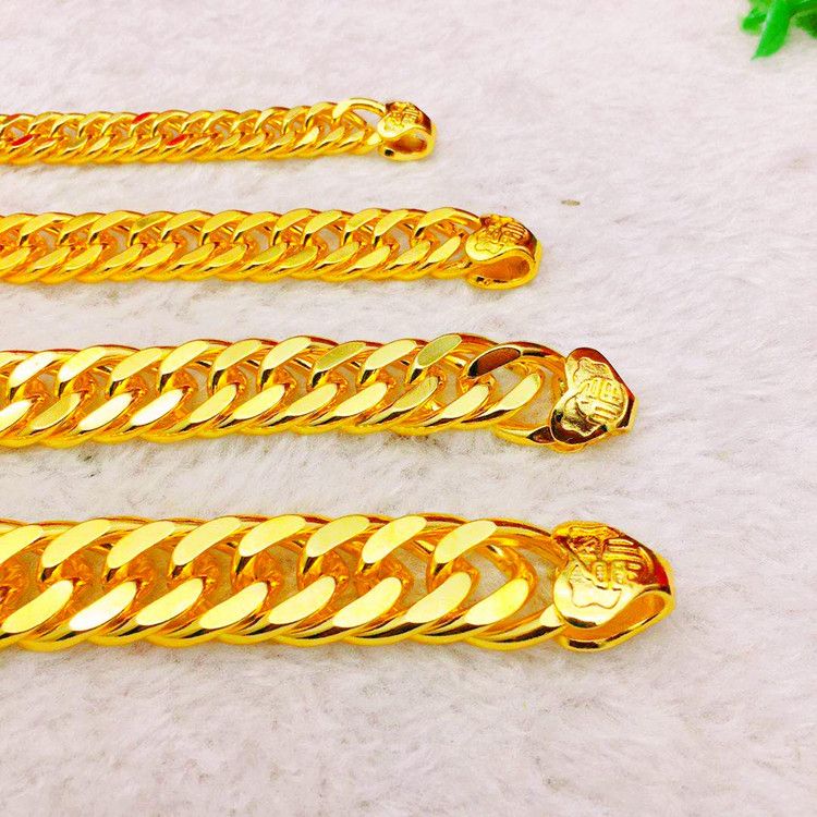 Alluvial Gold Men's Bracelet  Jewelry Thickened Bracelet