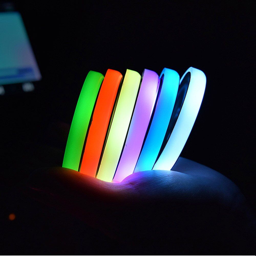 2Pc Universal New Led Car Cup Holder Bottom Pad LED Light Cover Trim Atmosphere Lamp Lights Anti-slip Mat Colorful Light Coaster Color