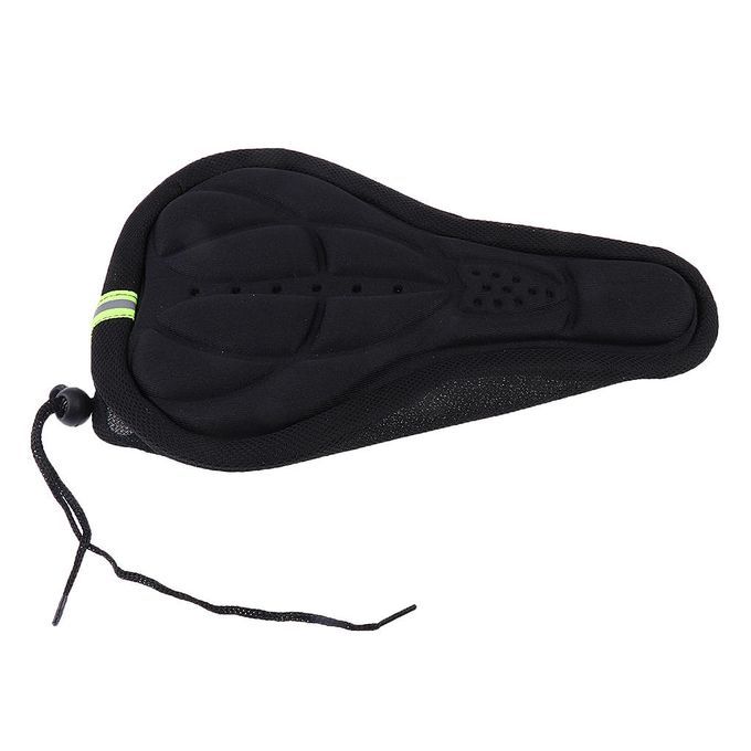 3D Bicycle Saddle Cover Bike Seat Cushion With Reflective Strap Black