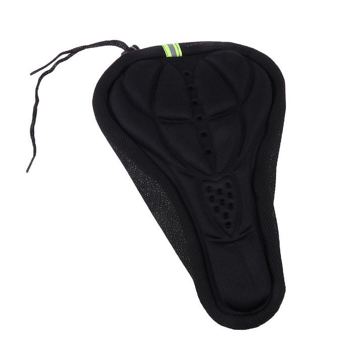 3D Bicycle Saddle Cover Bike Seat Cushion With Reflective Strap Black