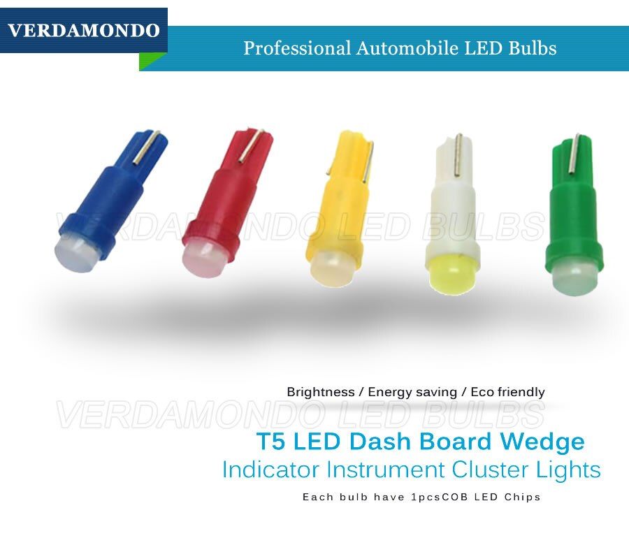 20pcs Car Interior T5 Led 1 SMD DC 12V Light Ceramic Dashboard Gauge Instrument Ceramic Car Auto Side Wedge Light Lamp Blue