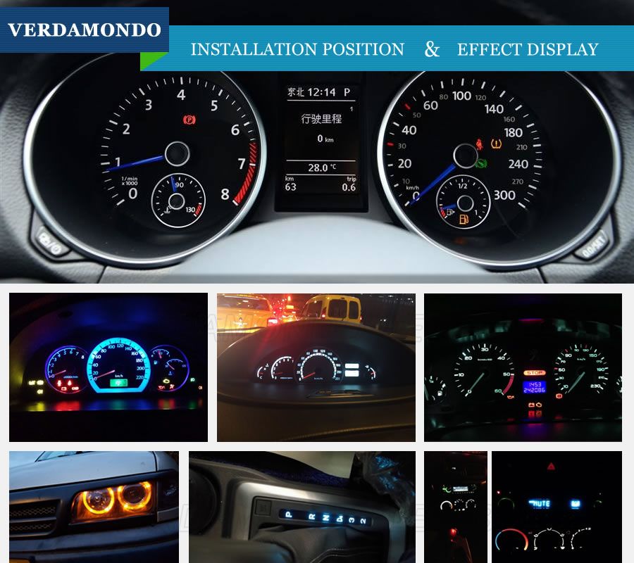 20pcs Car Interior T5 Led 1 SMD DC 12V Light Ceramic Dashboard Gauge Instrument Ceramic Car Auto Side Wedge Light Lamp Blue