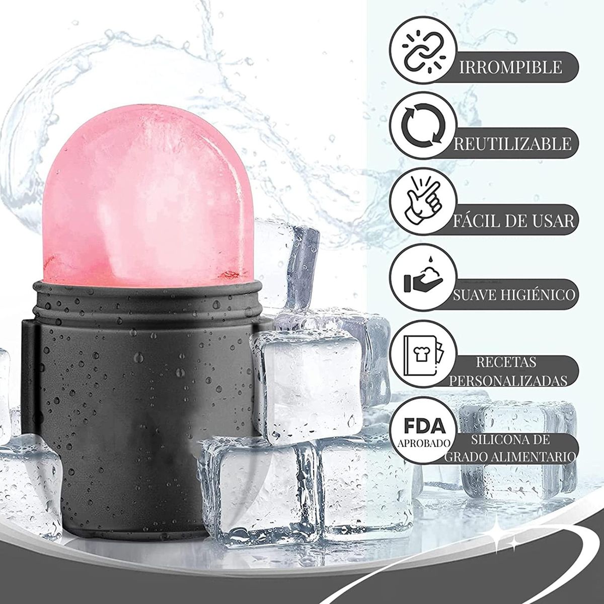 Facial Ice Roller Mold Holder for Face Eyes Reusable Face Ice Roller Mould Tighten and Shrink Pores Brighten Skin Eye Puffiness Treatment