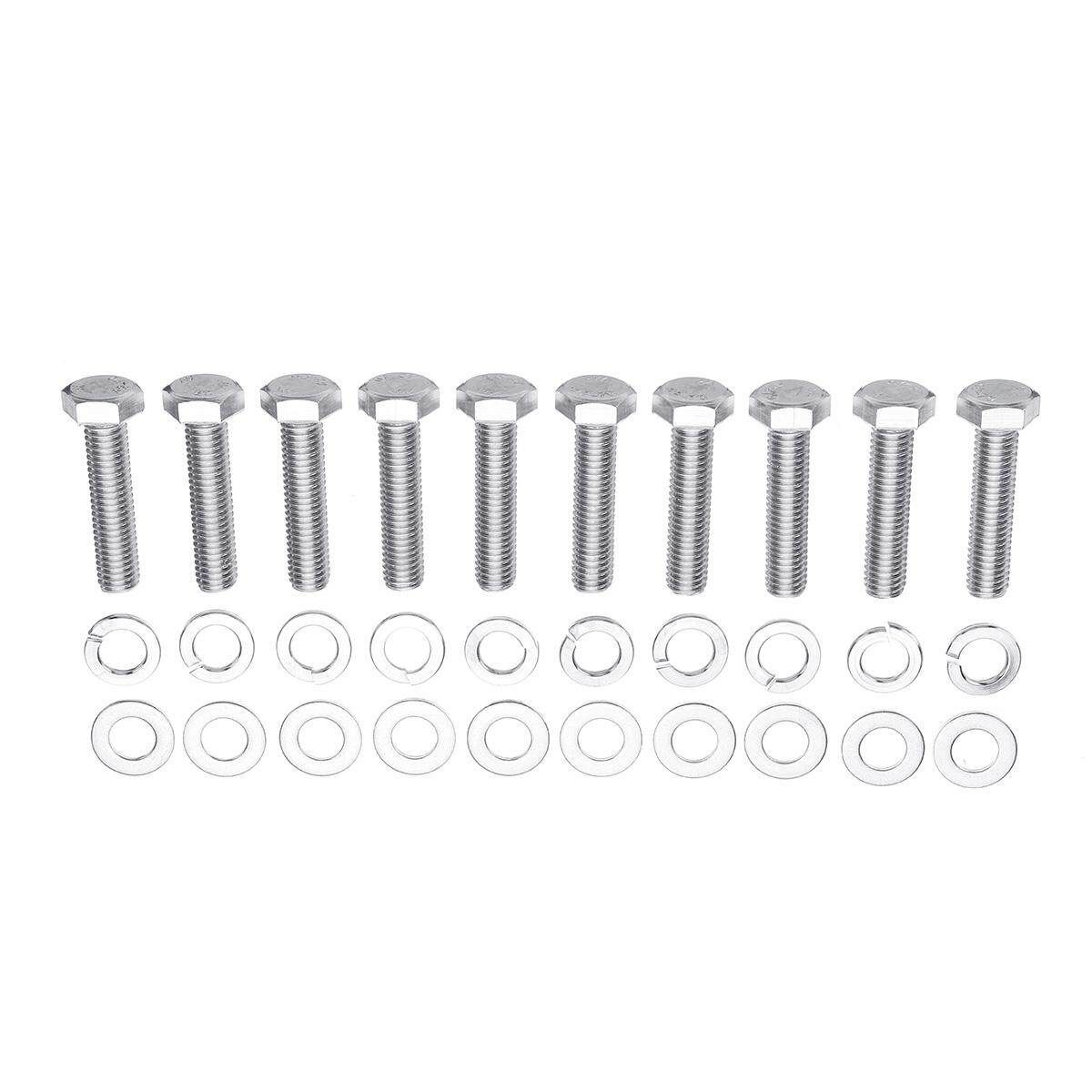 Stainless Steel Exhaust Manifold Studs Stud Bolt Nuts Kit For Ford 6.8 LITER V10