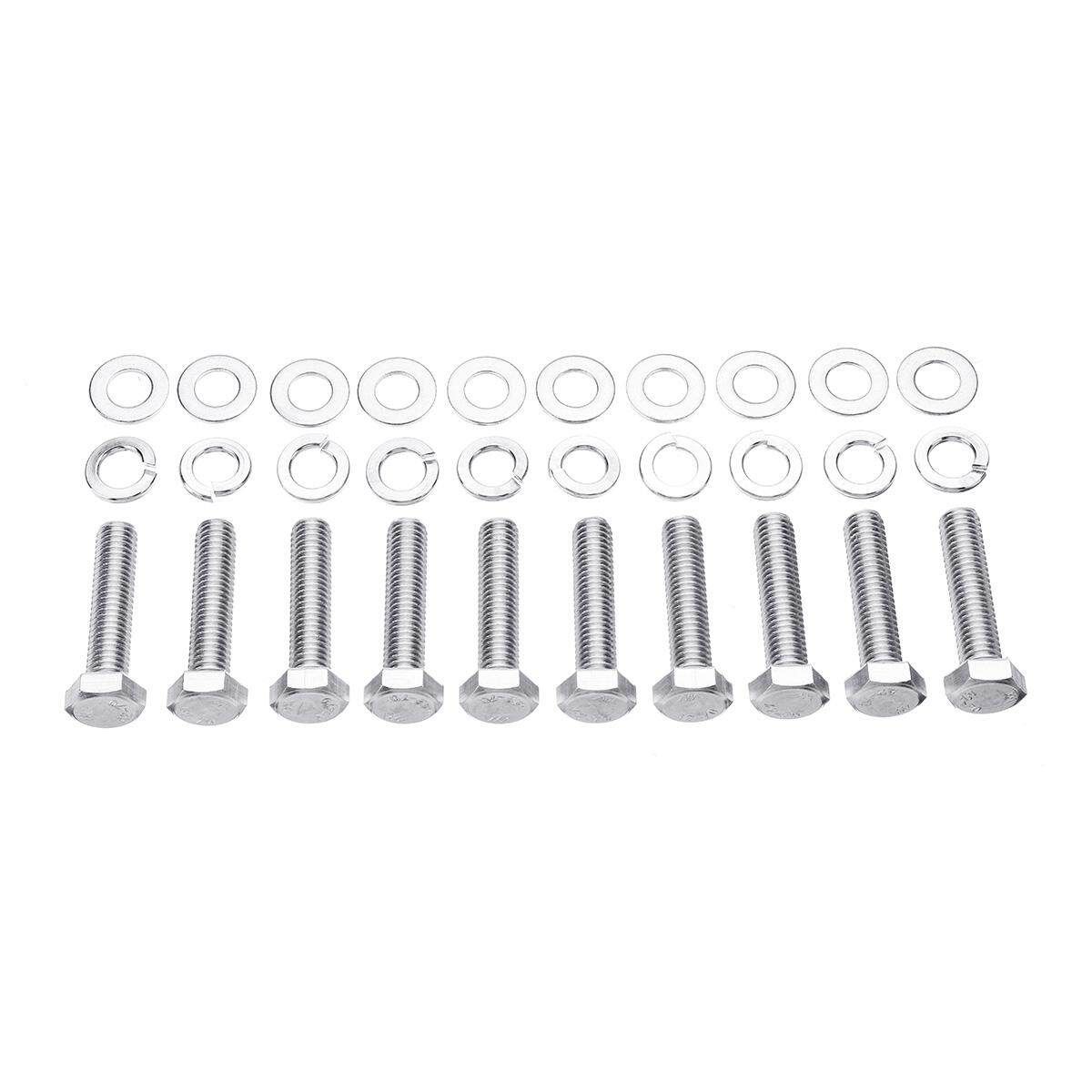 Stainless Steel Exhaust Manifold Studs Stud Bolt Nuts Kit For Ford 6.8 LITER V10