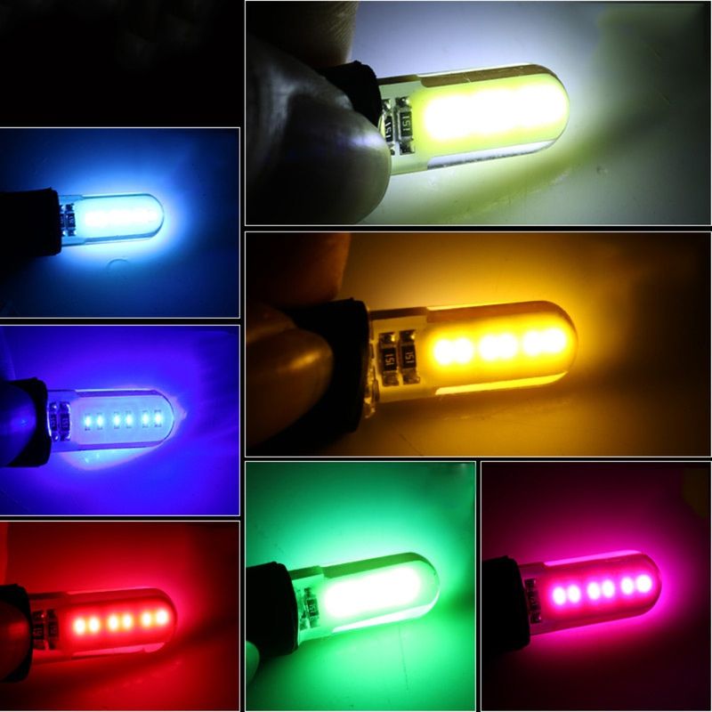 2Pcs T10 W5W COB Bright LED Car License Board Reading-White