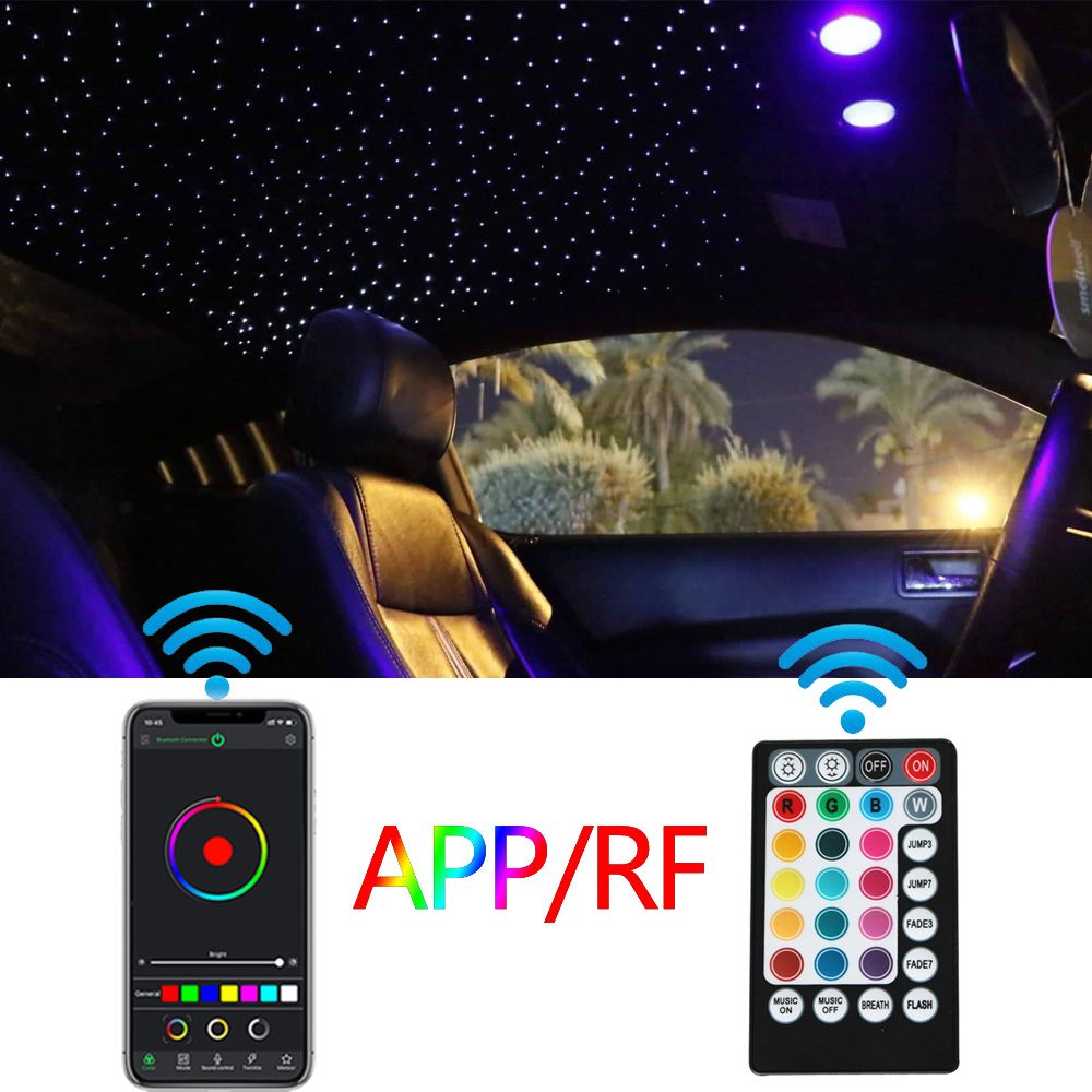 6W RGBW Car Roof Star Light Smartphone APP Music Controller Fiber Optic Led For Starry