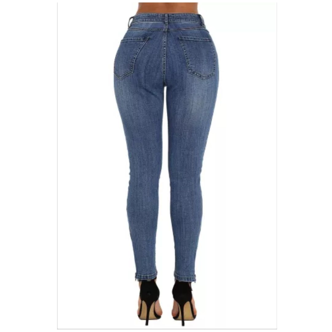Mfed Color Block High Waist Skinny Jeans