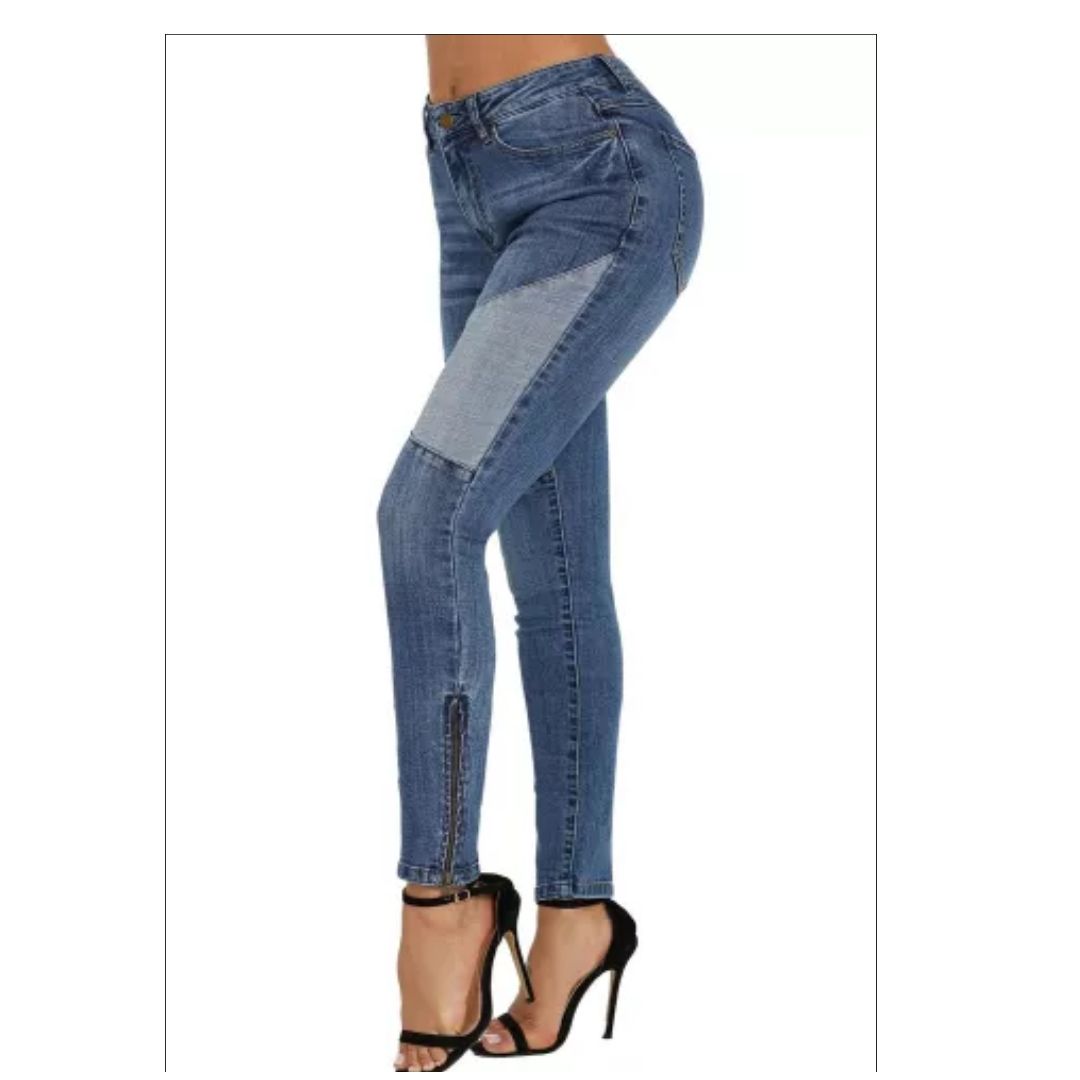 Mfed Color Block High Waist Skinny Jeans