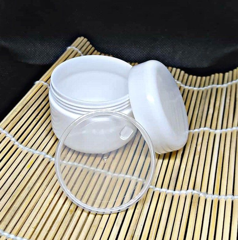 50ml Refillable Colored Plastic Cosmetic  Cream Jar (white)