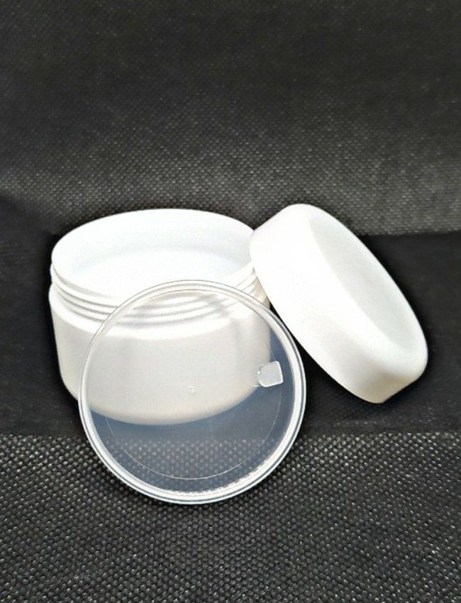 50ml Refillable Colored Plastic Cosmetic  Cream Jar (white)