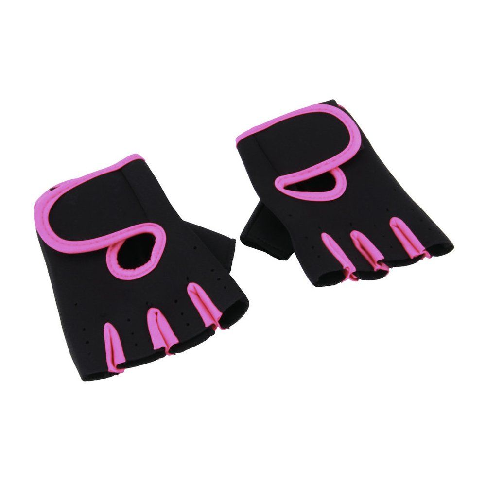 Half Finger Training Gloves Sports Mitts Weightlifting Gloves For Men Women Black With Red Edge