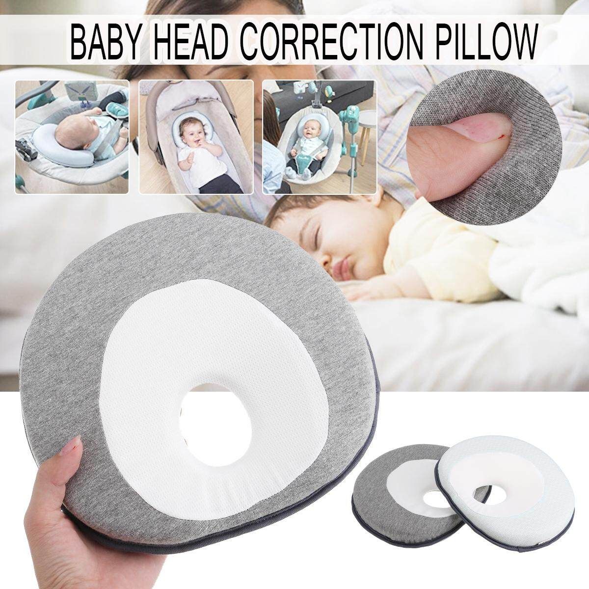 Baby Correction Sleep Children Anti Roll Cushion Pad Newborn Flat Head Pillow Grey