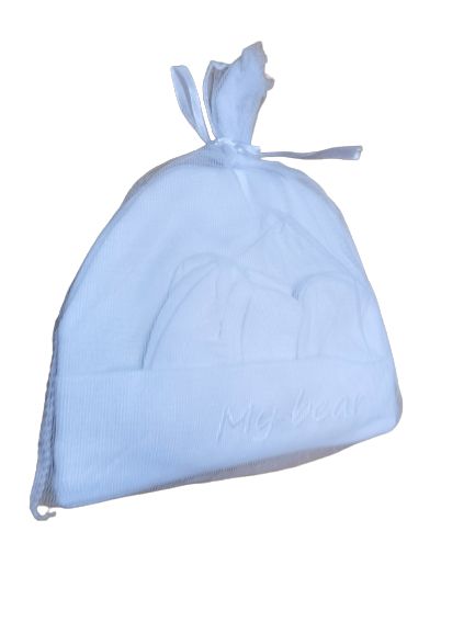3 In 1 Baby Unisex Cap Set- Cap,Mitten And Booties-White