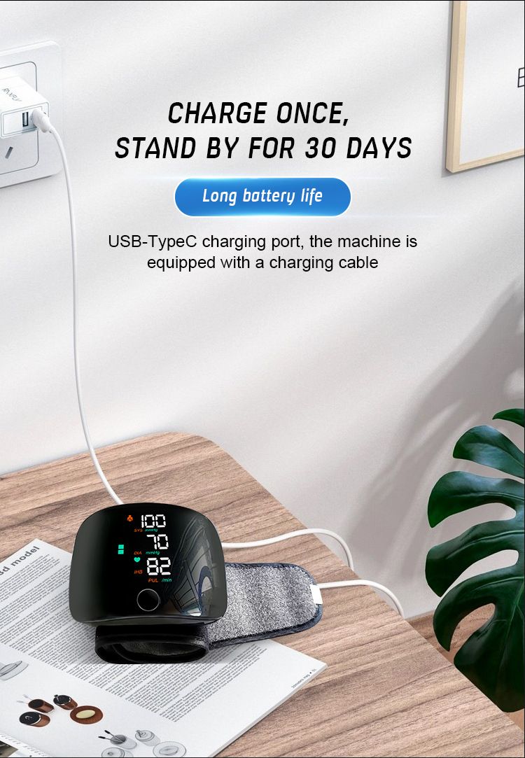 Dynamic LCD Touch Screen Wrist Blood Pressure Monitor