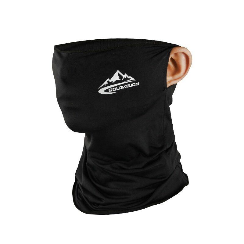 Cool Ice Silk Cycling Half Face UV Sun Protection Riding Running Scarf Breathable Sports Headwear Bike Headband BandanaMask Black