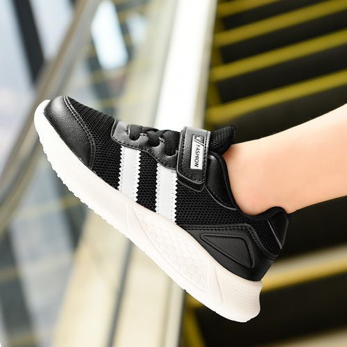 Mesh Kids Sneakers Girls Thick-soled Kids Black Sneakers Girls Black