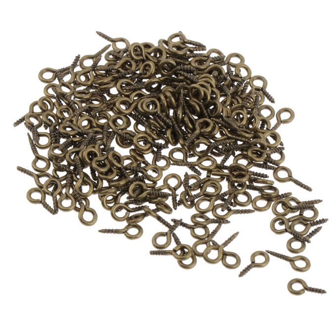 200pcs Craft Mini Eye Pins Eyepins Hooks Eyelets Screw Threaded DIY