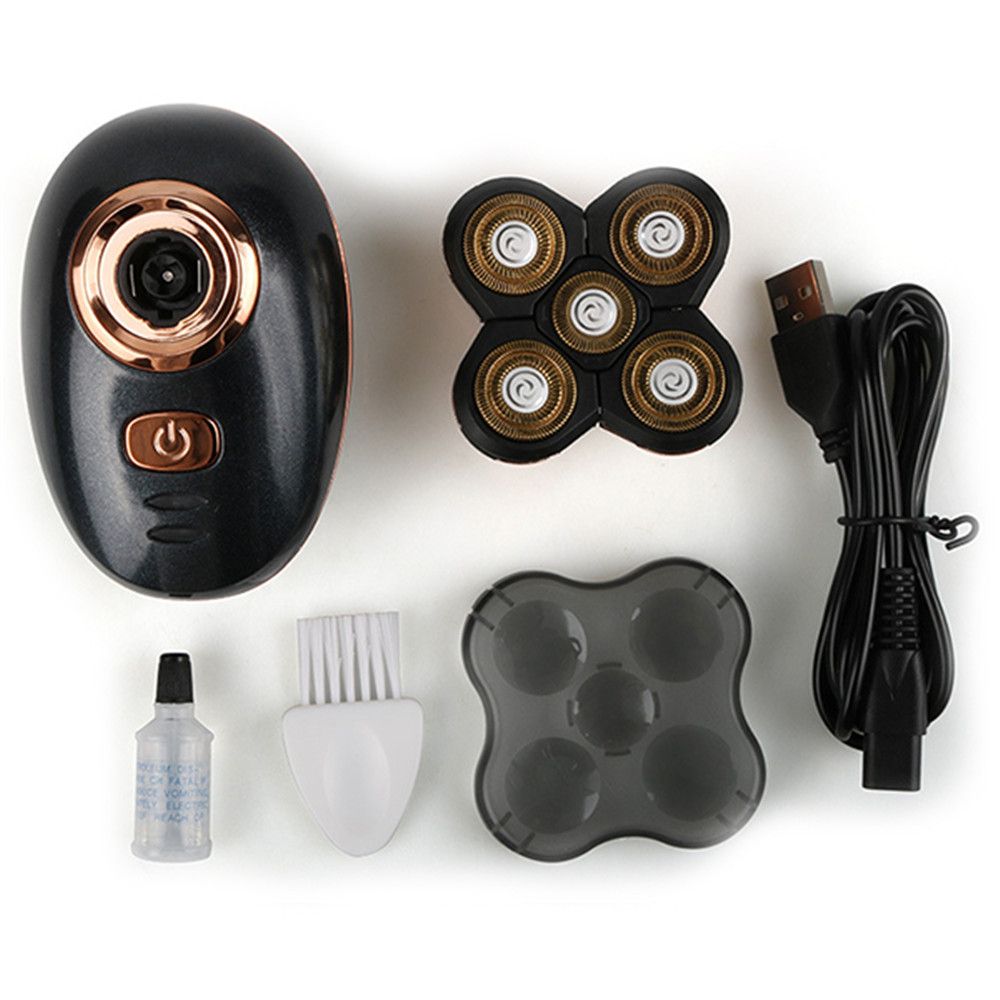 3D Rotary Five- Razor USB Electric  For Men