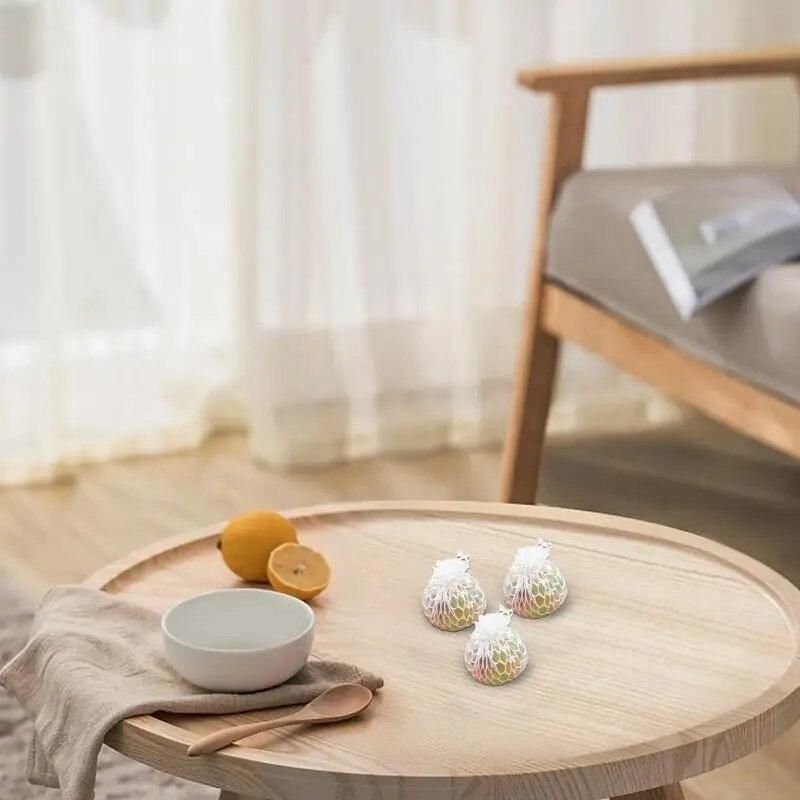 Squeeze Toy Ball Fidgets Toy Soft Rainbow Sensory Ball 3pcs Squish Balls Singular Toys With Colorful Beads Non-sticky Cute Pinch