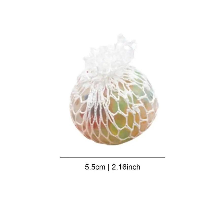 Squeeze Toy Ball Fidgets Toy Soft Rainbow Sensory Ball 3pcs Squish Balls Singular Toys With Colorful Beads Non-sticky Cute Pinch
