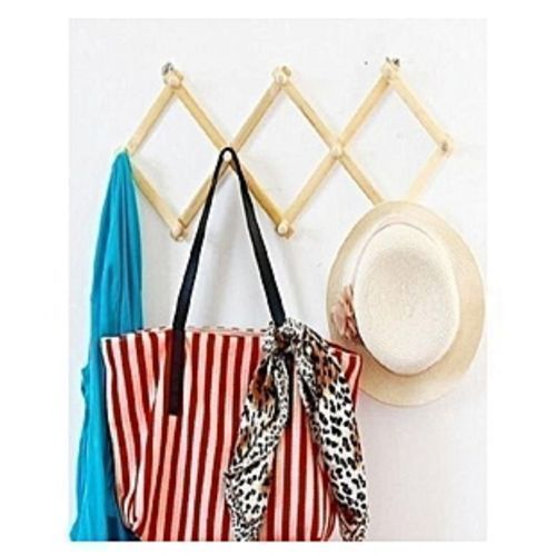 Collapsable Polished Wooden Wall Bag Hanger