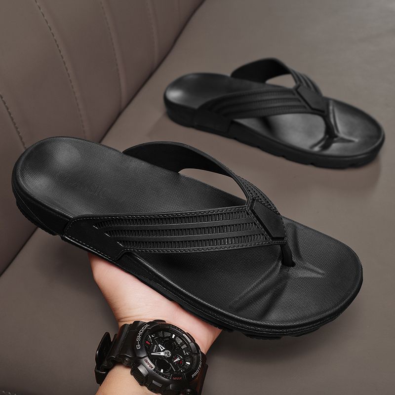 Ultra-Cool Shoes Men Sandals Black Flip Flops Summer Shoes Male All-Match Slippers Men Slides Outdoor Beach Shoes Casual Fashion High Quality Anti-Slip Bathroom Shoes Home Slippers