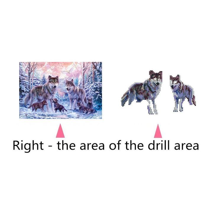 12 * 16 Inches/30 * 40Cm Diy 5D Diamond Painting Kit Wolves