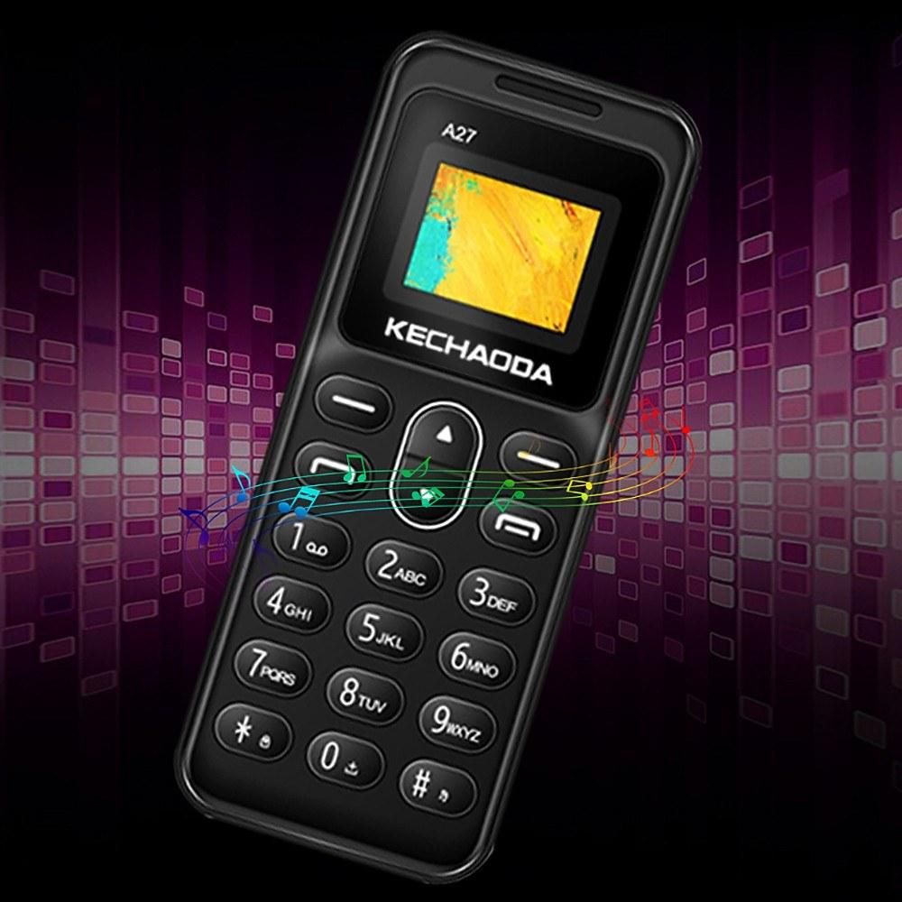 KECHAODA A27 2G GSM Feature Phone Dual SIM 0.66” 32MB BT Dialer 350mAh Detachable Battery MP3/FM Mini Mobile Phones for Child Seniors