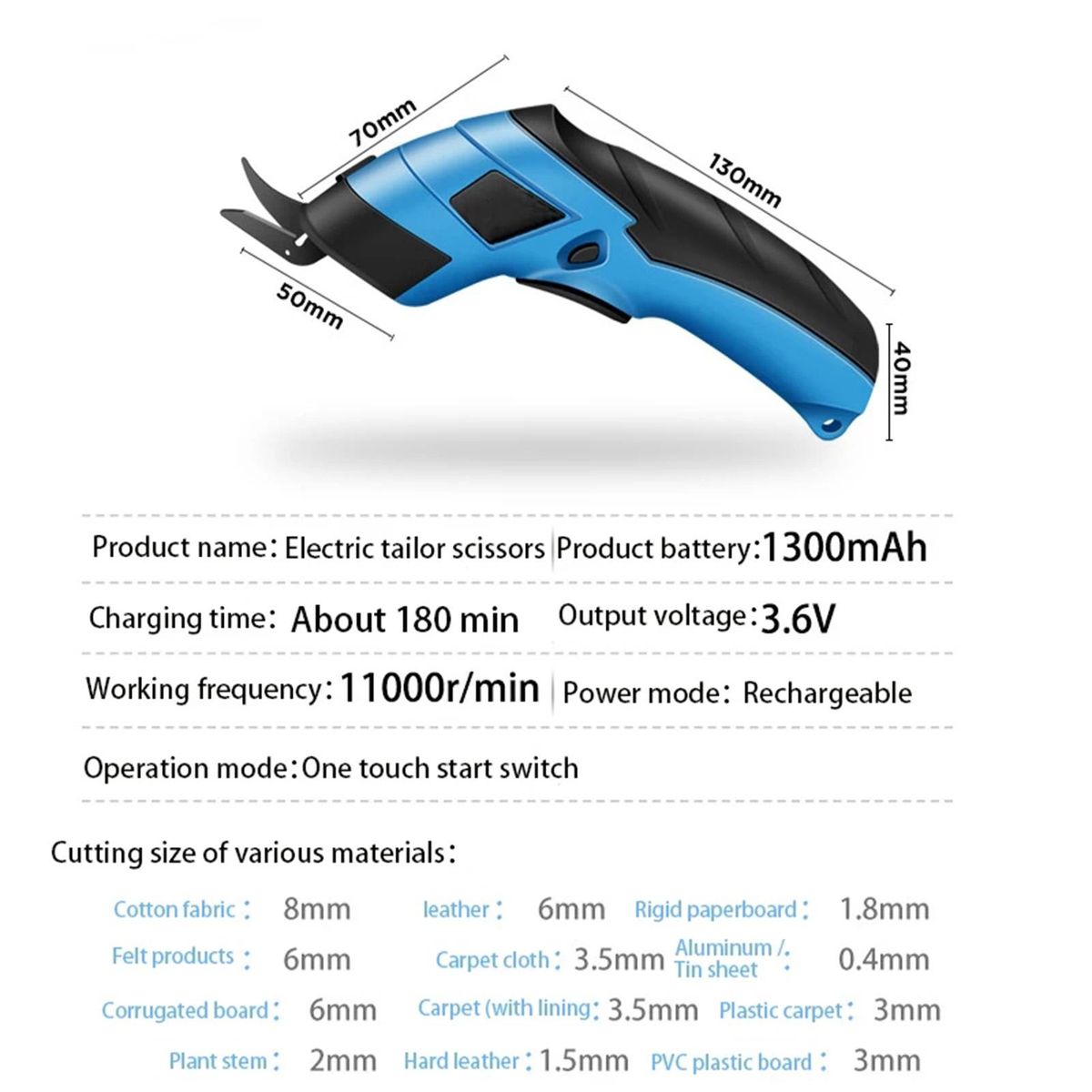 Multipurpose Rechargeable Electric Scissors Wireless 3.6V Battery Cutter Cloth Carpet PVC Leather Cutting Tools Cordless Sewing Shear Double Blade