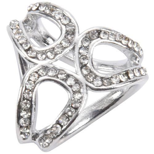 Elegant Clear Rhinestone Scarf Ring Silk Scarf Buckle Clip