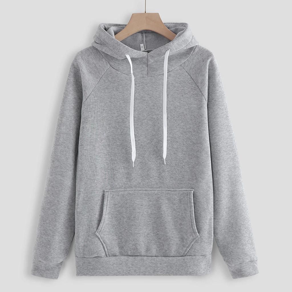 Women Solid Color Hooded Sweatshirt and pant Tracksuit Sport Suit